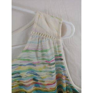 CJ Banks Womens Top 1X Sleeveless Colorful Stretch Lined Eyelet Shoulder